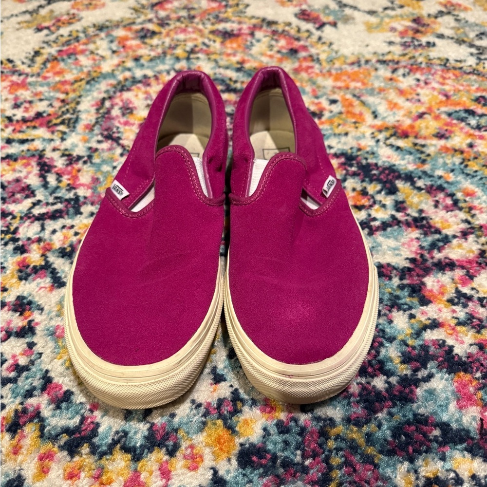 Vans Vibrant Pink Suede Slip-On Sneakers